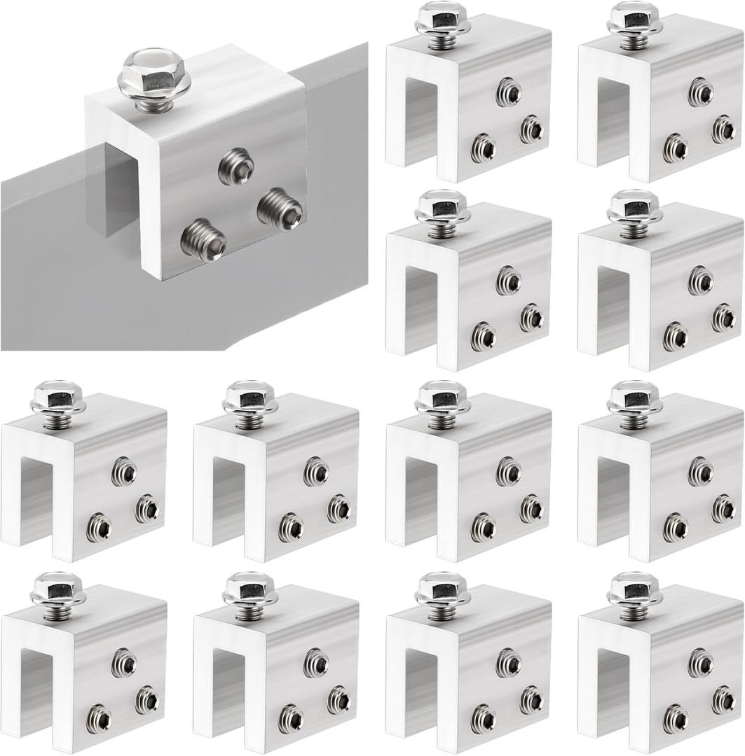 12PCS Standing Seam Roof Clamps, Metal Roof Fixing Clamps, Racking Bracket for Solar Panel Module Installation, Starlink Base, Heat Cable and Snow Guard Attachment
