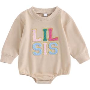 Twopumpkin Baby Toddler Girl Boy Sweatshirt/Romper Long Sleeve Sister Brother Matching Outfit Newborn Clothes 80
