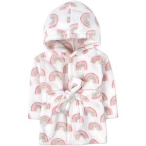 Baby Essentials Baby and Infant Bath Robe with Hood and Baby Beach Cover Up for Boys and Girls 0-12 Months (Radiant Rainbows)