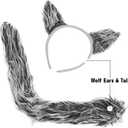 Funny Party Hats Wolf Costume Accessories - Halloween Costume Ears - Wolf Ears & Tail Set (Gray)