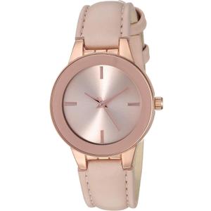 Amazon Essentials Women's Faux Leather Strap Watch