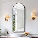 CIRCUMI Arched Wall Mirror, 20"x48" Black Arched Mirror for Bathroom