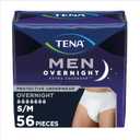 TENA Overnight Extra Coverage Incontinence Underwear for Men, Masculine Style and Discreet Cut Men's Underwear, Small/Medium, 56 ct