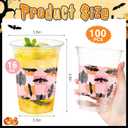 100 Pcs Gothic Christmas Plastic Cups Bulk 16 oz Disposable Pink Bat Spooky Party Christmas Cups for Creepy Nightmare Party Supplies Cold Drinks