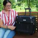 Everything Mary Deluxe Rolling Craft Bag with Wheels Collapsible Black Quilted Scrapbook Tote for Art & Sewing Mobile Storage for Crafters, Teachers, Nurses Stylish & Durable Organizer, 
14.5 x 9 x 13.5 inches