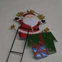 Solar Christmas Lights Outdoor Garden Stakes, 28in Metal Santa Claus Yard Signs with LED String Lights, Waterproof Christmas Decor for Xmas Lawn Pathway Patio Party Winter