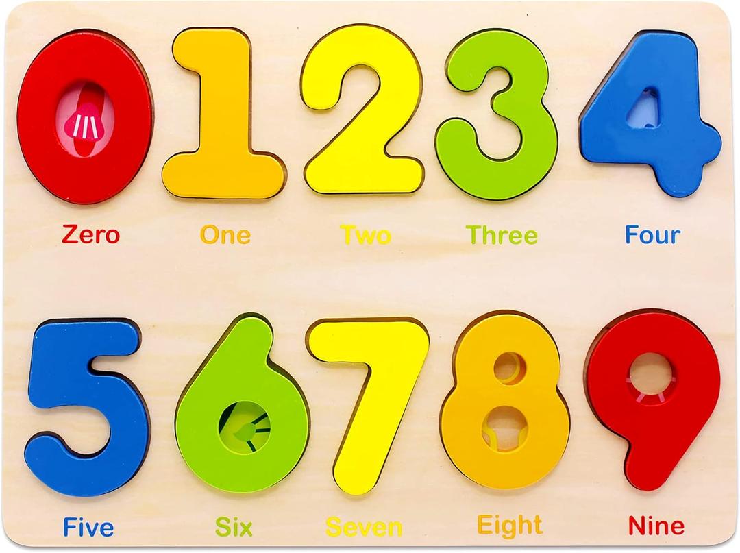 Aile Wooden Preschool Learning Number Puzzles Toys for Kids Age 2-4 Educational Toys.
