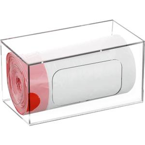 Extra Large Bag Dispenser for Kitchen Cabinet, Wall Mount Bag Dispenser Roll Holder, Acrylic Garbage Bag Holder Under Sink (10 x 6.3 x 6.3 inches)