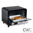 COOK WITH COLOR Mini Toaster Oven: 600W Power, Precision Timer, Auto Shutoff, and Culinary Delights Up To 450 Degrees, Black (10.25"x10"x8.25")