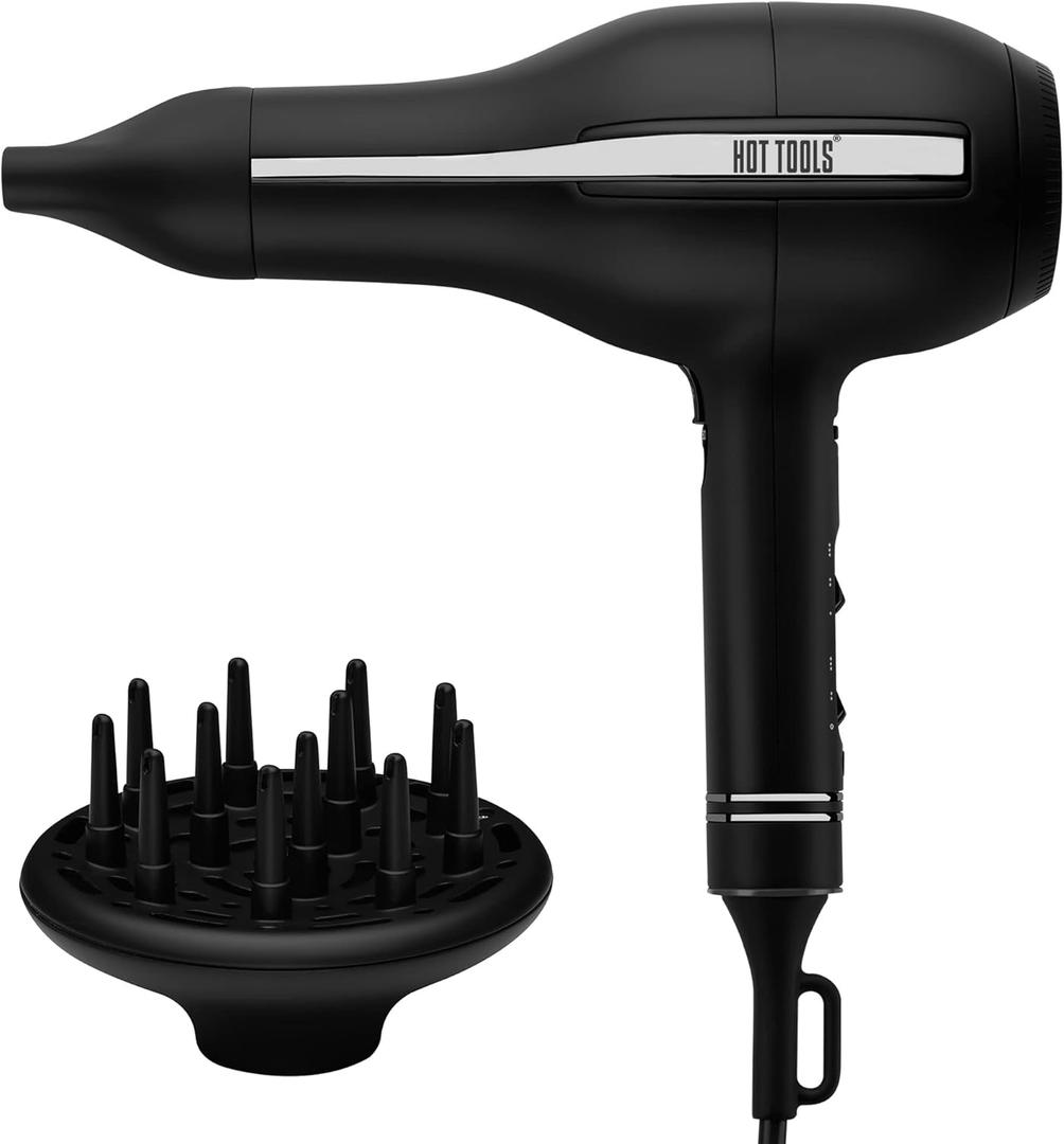 HOT TOOLS Pro Artist Black Gold Hair Dryer - Fast Drying with Even Heating for Less Damage and Dual Voltage, Travel Hair Dryer - 2000 Watts (1 Size)