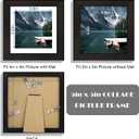 Hongkee 5x5 Picture Frame with Real Glass - Display Pictures 4x4 with Mat or 5 x 5 without Mat, Photo Frame for Wall or Table Top Display(Black, 3 Pack)