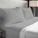 DwellStudio Luxe Comfort: 400TC Cotton Sateen Weave King Sheet 4 Pc Set - Extra Deep Pocket - Fits 18" Mattresses - Gray, King