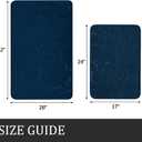 YIHOUSE Bathroom Rugs Mat Set 2 Piece Dark Blue, Memory Foam Bath Mats Sets, Non Slip Water Absorbent Washable Bath Rugs for Sink, Toilet and Floor