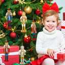 11 Piece Christmas Nutcracker Set Wooden Soldier Nutcrackers Hanging Ornaments for Xmas Tree Table Decor(Fresh Style)