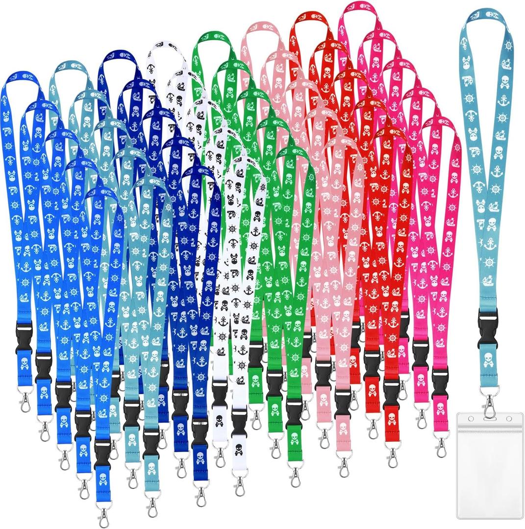 Geyoga 40 Pack Cruise Lanyards Bulk Cruise Ship Lanyards with Waterproof ID Holder Carnival Lanyard for Ships Key Cards Ship Essentials Card Holder