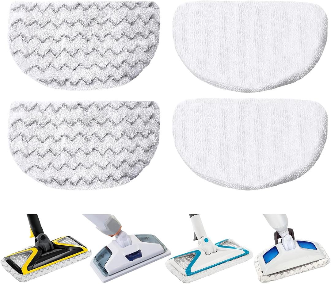 4 Pack Steam Mop Replacement Pads, Compatible with Bissell Powerfresh Steam Mop 1940 1806 1440 1544 Series, Model 19402 19404 19408 2685A 2075A 1940A 1940Q 1940T 1940W, Mop Pads Refills