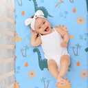 UOMNY Crib Sheet, Dinosaur Crib Sheets Baby Sheet for Standard Crib and Toddler Mattresses Nursery Bedding Sheet Crib Mattress Sheets for Boys and Girls 1 Pack Toddler Sheet