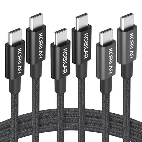 Pack of 2, Kobilar USB C to USB C Cable,60W 3A Fast Charging USB C Charger Cable 3 Pack(3.3+5+6.6ft),Type C to Type C Cable for iPhone15/15Pro/16Plus/16ProMax/ipad Air 4/iPad Pro2022/Samsung S23