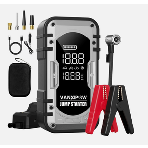 Portable Car Battery Jump Starter with Air Compressor, VANXIPOW 4500A 150PSI (9.0 L Gas/8.0L Diesel), 12V Jump Box Car Battery with 600 Lm LED Light, with Large LED Display, Power Bank
