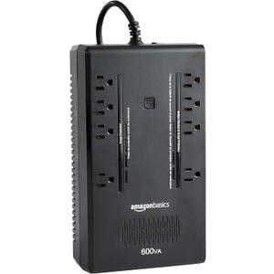 Amazon Basics UPS Battery Backup & Surge Protector, 600VA/360W, 8 Outlets, Standby Uninterruptible Power Supply, Power Outage Protection, Compact Design, Black
