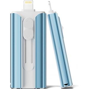 MFi Certified Flash Drive 256GB for iPhone Thumb Drive, USB Memory Stick iPhone Flash Drive Photo Stick for Photos Videos, High Speed External Storage Jump Drive for iPhone/iPad/Android/PC(Sky Blue)