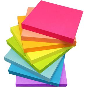 Sticky Notes 3x3 Inches,Bright Colors Self-Stick Pads, Easy to Post for Home, Office, Notebook, 82 Sheets/pad