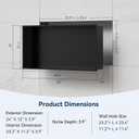 Shower Niche 24 x 12, Matte Black Stainless Steel Shower Niche Shelf Recessed for Bathroom Storage No Tile Needed Over Mount Installation, 24W 12H-Single Shelf