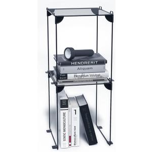 Neudeco Pack 2, Mesh Locker Shelf, Stackable Extra Tall Locker Organizer, Collapsible and Metal Build, Fits Standard Size School Locker, Suitable for Work, Kitchen, Bathroom (Grey)