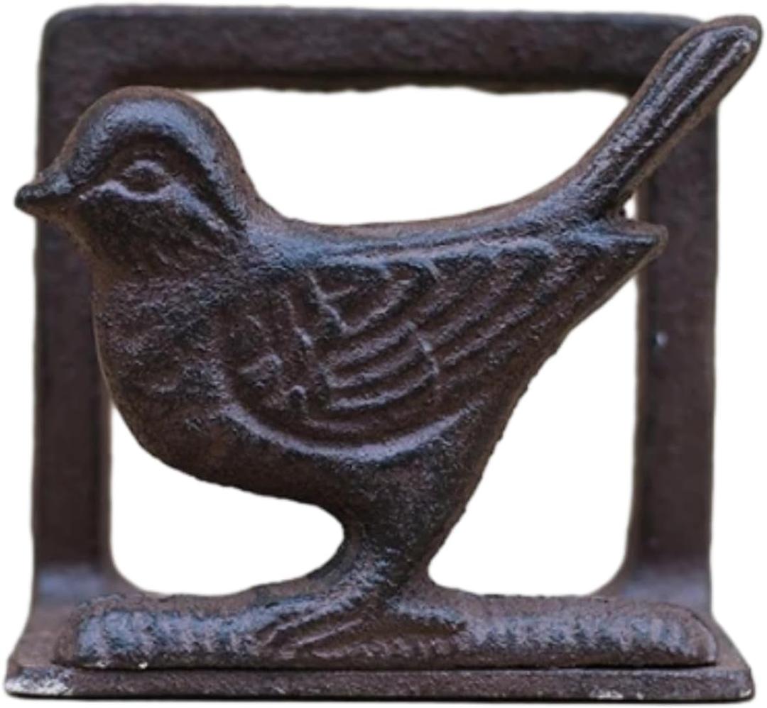 Exquisite Vintage Cast Iron Napkin Holder With Playful Standing Animal Motif - Elevate Elegance And Functionality In Your Table Setting (Birdie)