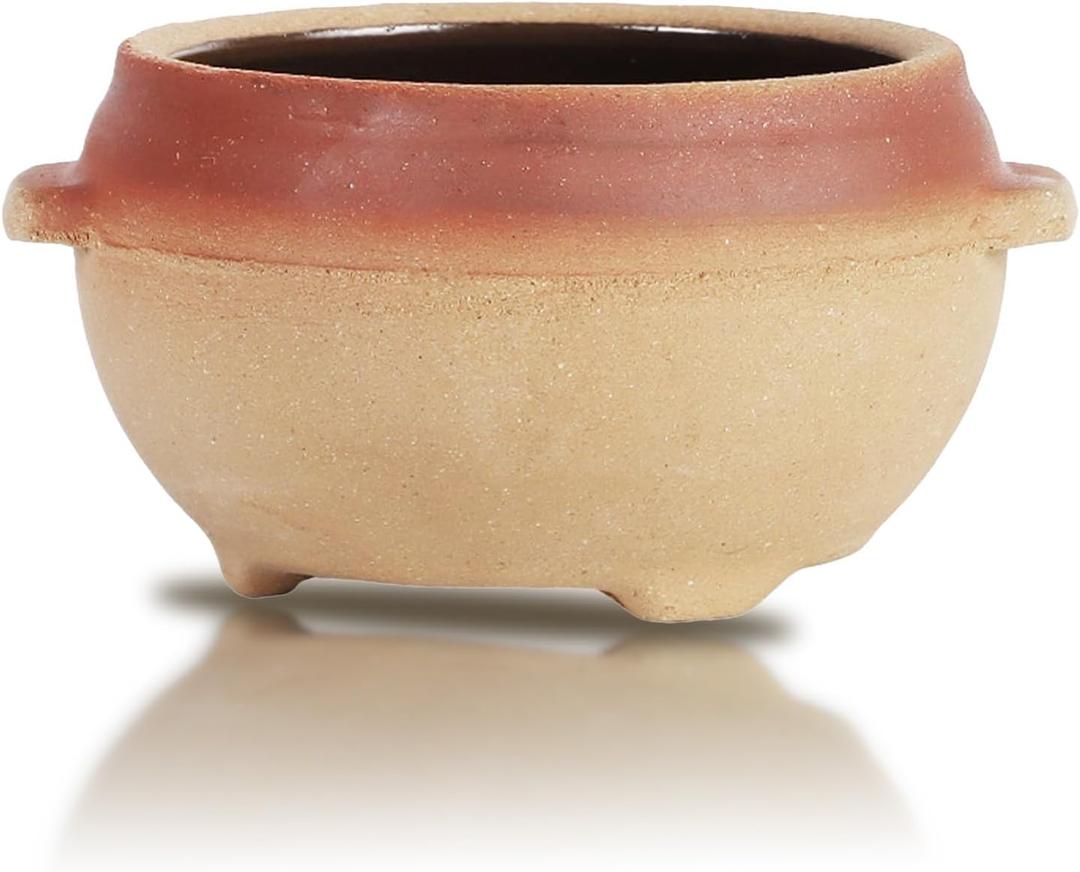 Fireproof Burning Bowl with Handle Handmade Natural Clay Smudge Pot, Ceramic Fire Safe Bowl for Meditation Ceremonial,Sage Cleanse, Incense, Intention Paper