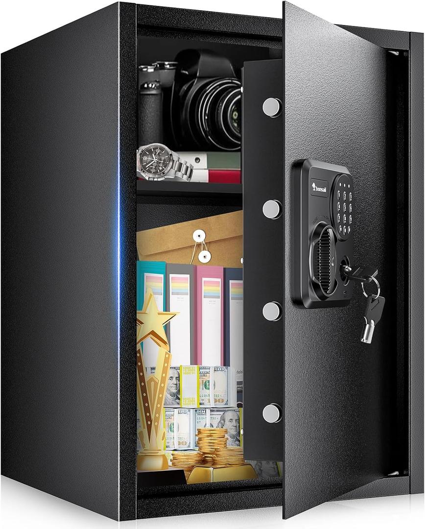 Bonsaii Large Safe Box 2.5 Cubic Feet for Home Security with Electronic Keypad and Removable Shelf, Document Safe for Home, Money, Cash, Jewelry, 15.7"W x 15"D x 21.7"H