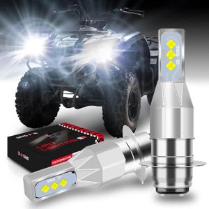 P15D H6M LED Motorcycle Bulbs 1700LM 6500K White, Super Bright LED Fog Light Bulbs compatible with Yamaha ATVS YFM350 400 450 660 700 Raptor(Pack of 2)