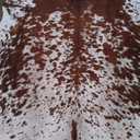 Cowhide Rug 5.2 x 6.2 Feet, Cow Hide Rug Durable No-Slip Backing, Faux Cowhide Rug Thickened Elastic, for Bedroom Living Room Home Office Western Decor