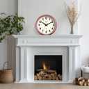 Wall Clock Metal 12.4" Countryside Style Wall Clocks Retro Vintage Classical Silent Non Ticking Easy to Read for Living Room/Kitchen/Bedroom/Office/Bar(12.4" Red)