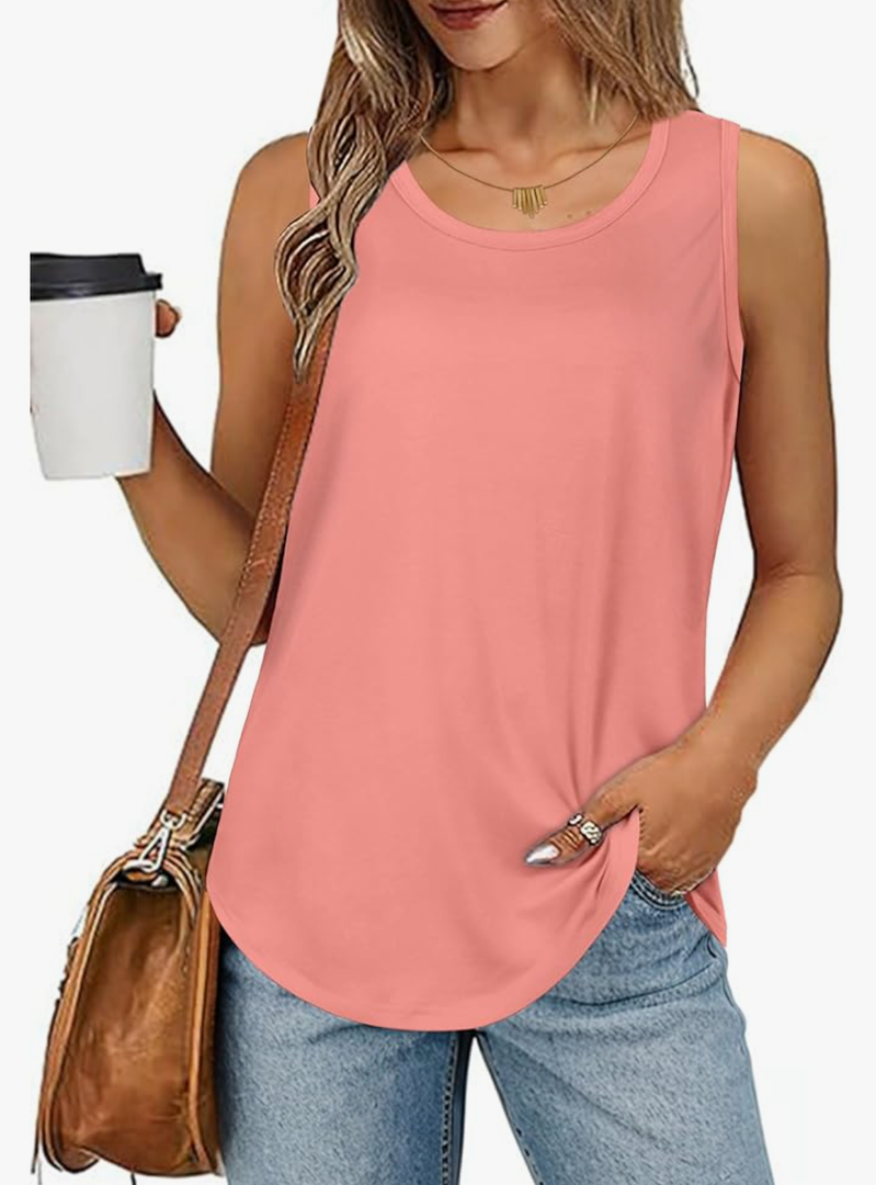 elescat Womens Tank Tops Summer Sleeveless Loose Fit Casual Tunic Top 160