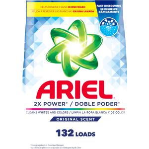 Ariel Powder Laundry Detergent, Original Scent, 211 oz, 132 Loads