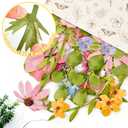 Butterfly Banner Wildflower Party Decorations Paper Flower Leaves Banner Butterfly Garland for Wall Decoration Spring Baby Shower Wedding Backdrop Decorations