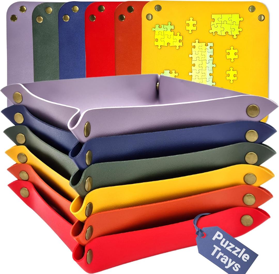 Puzzle Sorting Trays - 6X Puzzle Organizer for Sorting 1000 Pieces up to 4800 Pieces, Stackable Jigsaw Accessories for Adults (6-Tray Set (Compact 7"), Multi-color (6 Colors))