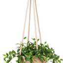 Hanging Planter Basket Jute Rope Woven Plant Hangers Indoor Hanging Plant Holder Up to 7" Pot Macrame Modern Storage Organizer Home Decor (Jute)