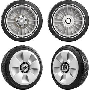 4 Pack Lawn Mower Wheels, HRR216K9VKAA Wheels, Fit for Honda HRR216 HR215 HRT216 HRB215 HRR2168vka etc 21 Inch Lawn Mower,2 Rear Wheels 42710-VE2-M02ZE, 2 Front Wheels 44710-VL0-L02ZB