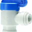 John Guest 3/8 Inch O.D. Tube Size x 1/4 Inch NPTF Speedfit to Female Shut Off Valve, Push to Connect Plastic Plumbing Fitting, PPSV501222WP