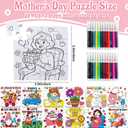 24 Set Mothers Day Crafts for Kids Classroom Bulk, Mother's Day Arts and Crafts DIY Paper Jigsaw Puzzle with Flower Bear Heart, Spring Activities Painting Kits for School Gifts Party Favors & Goodies