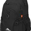High Sierra Loop Backpack, Travel, or Work Bookbag with tablet sleeve, One Size, Black