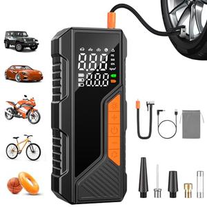 Tire Inflator Portable Air Compressor, 150PSI Portable Air Pump for Car Tires, Faster Air inflator Tire Pump with Digital Pressure Gauge LED Light for Car, Motorcycle, Bicycle, Balls