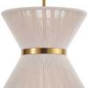 Hand Woven Boho Pendant Light Coastal Mini Modern Chandelier Adjustable Transitional Minimalist Pendant Lighting Fixtures for Kitchen Island Dining Room, White, Dia 12.2, UL Listed