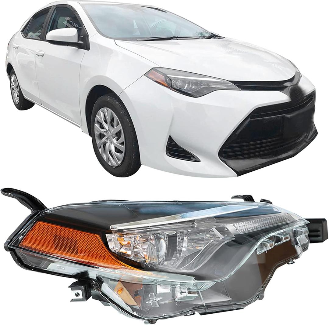 LABLT Headlights Replacement for 2017 2018 2019 Corolla LE Eco L LE Models LED Projector Headlight Right Side(Passenger Side)