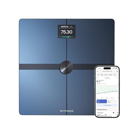 WITHINGS Body Smart - Accurate Scale for Body Weight and Fat Percentage, Body Composition Wi-Fi and Bluetooth Weight Scale, Baby Weight Scale, Smart Scale Apple Health Compatible, Bathroom Scale