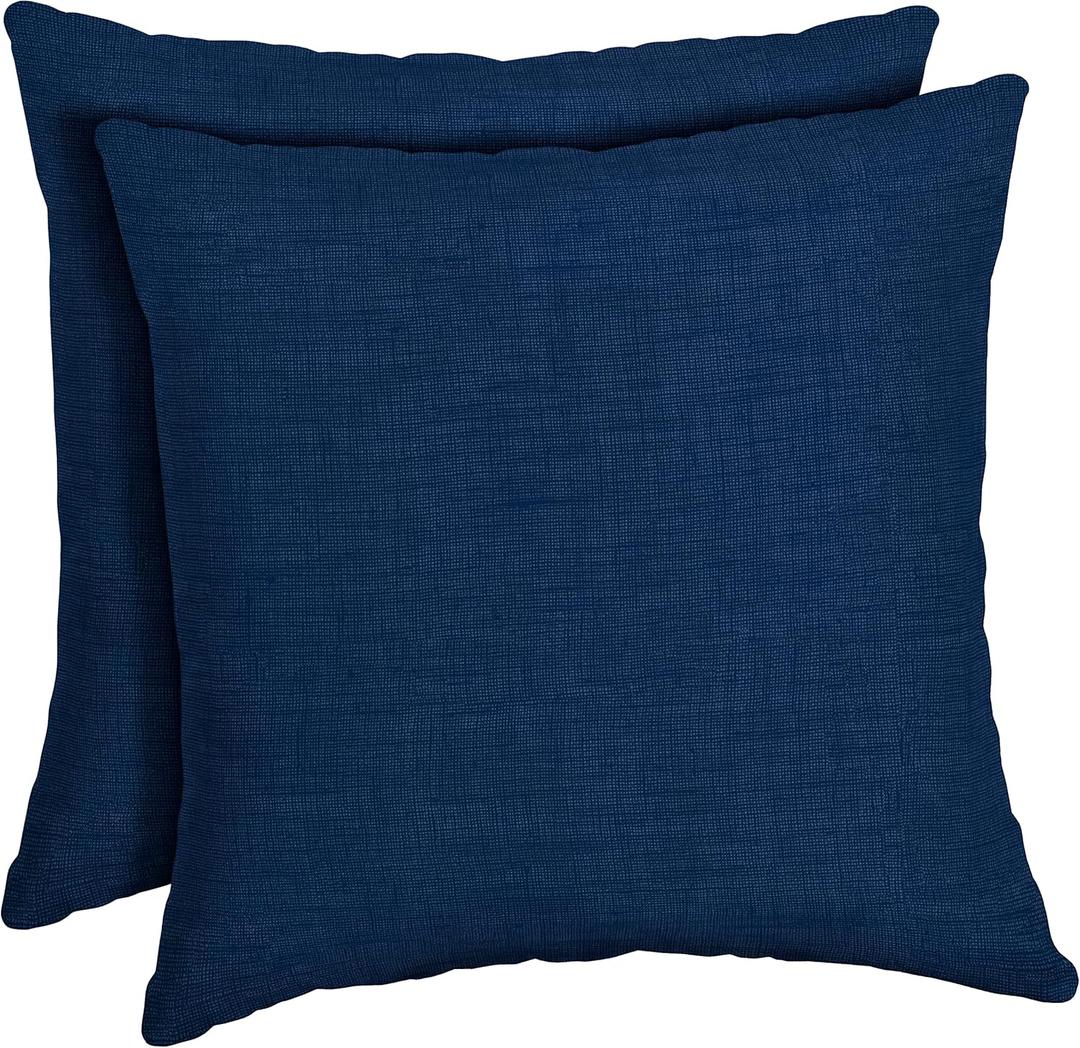 Arden Outdoor Toss Pillow, 2 Pack, 16 x 16, Rain-Proof, Fade Resistant Sapphire Blue Leala