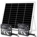 5 Inch Solar Powered Fan, Solar Exhaust Intake Fan Kit, IPX7 Waterproof Dual Fans with 13Ft On/Off Switch Cable, Cooling Ventilation for Greenhouse, Chicken Coop, Shed, Dog House, Outside