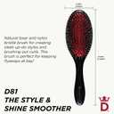 Denman Boar Bristle Hair Brush Smoothing & Shine Enhancing for Slick Back Styles, Curl Defining & Detangling. Hairbrush with Natural Bristles for all Hair Types for Women & Men